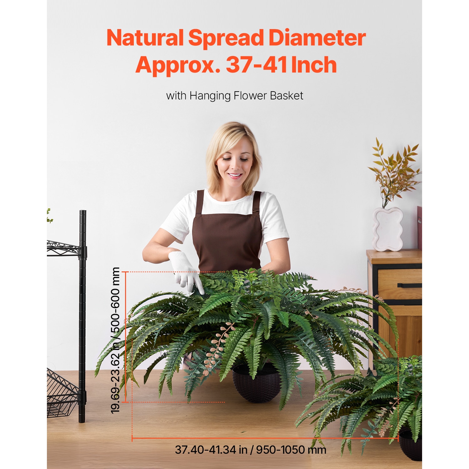 Artificial Ferns, Natural Spread Diameter 37-41 Inch, Large Hanging Boston Ferns, Sunlight Resistant Plant Wall Decor With 80 Branches And Flowerpot, Fern For Home Office Outdoor_maomaolike.com